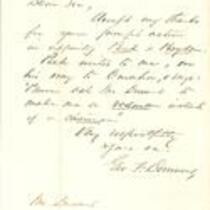 Letter from George F. Dunning to Thomas C. Durant, New York, N.Y., May 4, 1864