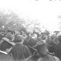 Doctor Pickard attending a graduation ceremony, The University of Iowa, 1900s