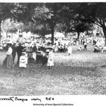 Pentacrest crowd, The University of Iowa, circa 1890