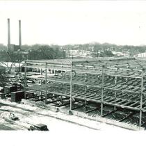 East view of Main Library construction, The University of Iowa, between 1949 and 1951