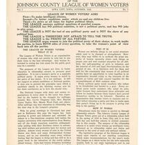Bulletin of the Johnson County League of Women Voters, October 1922