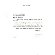 Correspondence from John C. Gerber to Kurt Vonnegut, July 15, 1965