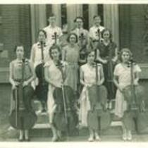 All-State cello players with instruments, The University of Iowa, 1930