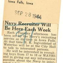 Navy recruiter will be here each week