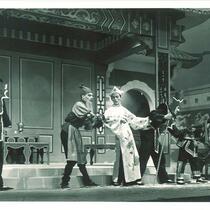 Actors onstage in Chalk Circle, The University of Iowa, April 1949