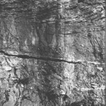Carboniferous sandstone and shale, showing irregular bedding, Wyoming Hill, Iowa, late 1890s or early 1900s