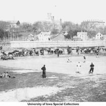 Baseball game near Pentacrest, Iowa City, Iowa, 1895