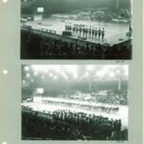 Armory dedication with crowd watching men's gymnastics and physical education, The University of Iowa, January 13, 1927