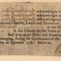 Alehouse License, September 3, 1763