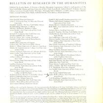 "Bulletin of research in the humanities"