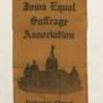 Iowa Equal Suffrage Association convention ribbons, 1907-1912