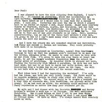 Correspondence from Kurt Vonnegut to Paul Engle, November 12, 1965