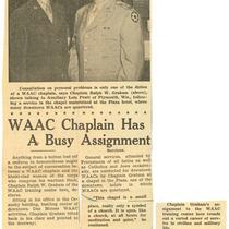 WAAC chaplain has busy assignment