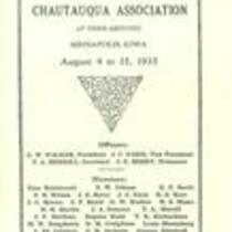 Mediapolis Chautauqua Association, official program, thirty-second annual assembly, Mediapolis, Iowa, August 9-15, 1935