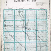 Topographical map of Palo Alto County, Iowa