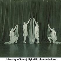 Dancers performing with fabric and balls, The University of Iowa, 1926