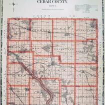 Topographical map of Cedar County, Iowa