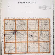 Topographical map of Union County, Iowa
