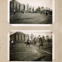 Wellesley playing field hockey against All-England team, Wellesley College, November 5, 1921