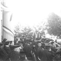 Governor and Doctor MacLean at graduation, The University of Iowa, 1900s