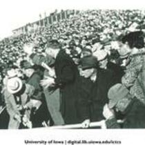 Crowd watching football game at Iowa Stadium, The University of Iowa, November 11, 1939