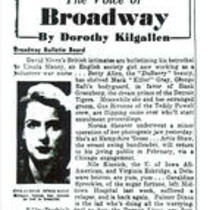 The Voice of Broadway gossip about Nile Kinnick, 1939