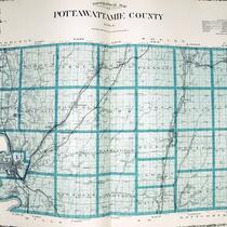 Topographical map of Pottawattamie County, Iowa