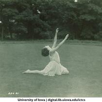 Dancer reaching for sky, The University of Iowa, 1928