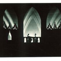 Actors in Bach's Within These Walls in a church scene, The University of Iowa, December 8, 1935
