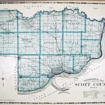 Topographical map of Scott County, Iowa