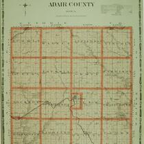 Topographical map of Adair County, Iowa