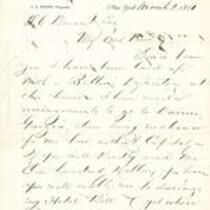 Correspondence between Alfred Barratt and Thomas C. Durant, New York, New York,  March 1, 1871