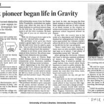 "Black pioneer began life in Gravity," June 9, 1991