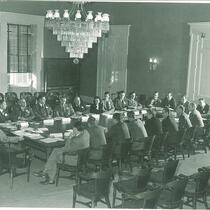 Meeting in the old House chamber of Old Capitol, The University of Iowa, June 1937